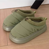 To Yuso Unisex Winter Plush Slippers - Casual Comfort Indoor Outdoor Footwear with Soft Fabric Lining, Drawstring, Hand Washable, PVC Sole