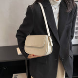 Small Minimalist PU Leather Shoulder Bag - Novelty Flap Handbag For Daily Use, Women's All-Match