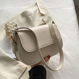 Small Minimalist PU Leather Shoulder Bag - Novelty Flap Handbag For Daily Use, Women's All-Match