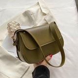 Small Minimalist PU Leather Shoulder Bag - Novelty Flap Handbag For Daily Use, Women's All-Match