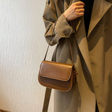 Small Minimalist PU Leather Shoulder Bag - Novelty Flap Handbag For Daily Use, Women's All-Match