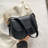 Small Minimalist PU Leather Shoulder Bag - Novelty Flap Handbag For Daily Use, Women's All-Match