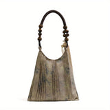 New Vintage Grass Tie-Dyed the Rose Package Pleated Underarm Bag Commuter Tote Shoulder Handbag