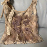 New Vintage Grass Tie-Dyed the Rose Package Pleated Underarm Bag Commuter Tote Shoulder Handbag