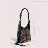 New Vintage Grass Tie-Dyed the Rose Package Pleated Underarm Bag Commuter Tote Shoulder Handbag