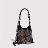 New Vintage Grass Tie-Dyed the Rose Package Pleated Underarm Bag Commuter Tote Shoulder Handbag