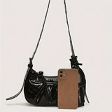 Y2K Crossbody Bag - Shiny Tassel Punk Style Shoulder Bag with Coin Purse and Small Hanging Bag - Suitable for Shopping and Dating