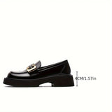 Black All-Match Thick-Soled Women'S Loafers