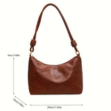 Fashionable Single Strap Crossbody Bag - PU Shoulder Bag For Women - Wide Shoulder Strap Casual Commuter Handbag