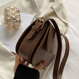 Small Minimalist PU Leather Shoulder Bag - Novelty Flap Handbag For Daily Use, Women's All-Match