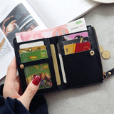 New Cherry Fruit  Embroidery Women Purse Wallets Fashion Simple Students Wallet Small PU Leather Wallet Mini Card Holder Bags