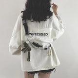 Techwear Harajuku Canvas Cross Waist Belt Phone Banana Bag Fanny Pack For Women Banane Sac Pochete Chest Bolsos