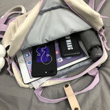 Lovely Multifunctional Backpack Teenage Girl Ring buckle Portable Travel Bag Female Small Schoolbag Badge Women Backpacks