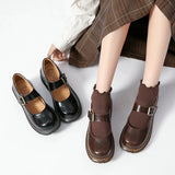 New literary Retro Women's Shoes Thick Bottom Mori Girl Japanese Mary Jane Single Shoes College Style