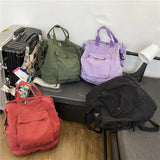 New Solid Color Women's Backpack Simple School Bag For Teenage Girl Shoulder Travel Bag School Pack Large Capacity Backpack