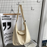 Shoulder Bag Women Shopper Canvas Tote Bag Female Solid Simple Large Capacity Crossbody Bags Women Designer Handbags