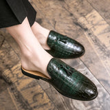 Summer Men Half Loafers Fashion Tassel Breathable Slippers Man Outdoor Lightweight Mules Cool Half Shoes for Man Leather Sandals