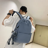 New Large Capacity Waterproof Nylon Backpack Unisex Solid Color Portable Travel Bag Women Schoolbag Men Laptop Backpacks