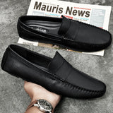 Leather Men Shoes Luxury Brand High Quality Formal Casual Mens Loafers Moccasins Soft Slip on Boat Shoes Plus Size 36-45