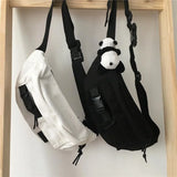 Techwear Harajuku Canvas Cross Waist Belt Phone Banana Bag Fanny Pack For Women Banane Sac Pochete Chest Bolsos