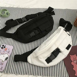 Techwear Harajuku Canvas Cross Waist Belt Phone Banana Bag Fanny Pack For Women Banane Sac Pochete Chest Bolsos