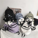 New Contrast Women Student College Schoolbag Fashion Teenage Girl Backpack Large Capacity Female Book Bag  Cute  Brief Rucksack