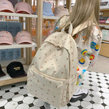 Fashion Floral Backpack For Women Waterproof Nylon Rucksack Teenager Large Capacity Student School Bag Travel Bag