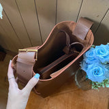 Fashion Pu Leather Composite Bags For Ladies Casual Solid Large Capacity Bucket Bags For Women Simple Shoulder Bags big handbag