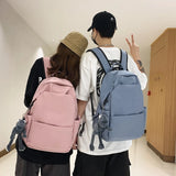 New Large Capacity Waterproof Nylon Backpack Unisex Solid Color Portable Travel Bag Women Schoolbag Men Laptop Backpacks