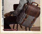 Fashion Male Backpack Leather military Canvas backpack Men backpack women school backpack school bag bagpack rucksack mochila