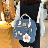 Lovely Multifunctional Backpack Teenage Girl Ring buckle Portable Travel Bag Female Small Schoolbag Badge Women Backpacks