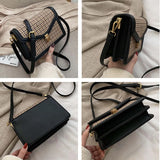 Plaid PU Leather Crossbody Bags For Women Luxury Vintage Shoulder Messenger Small Bag Female Trend Travel Handbags Purse