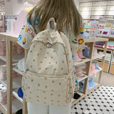 Fashion Floral Backpack For Women Waterproof Nylon Rucksack Teenager Large Capacity Student School Bag Travel Bag