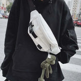 Techwear Harajuku Canvas Cross Waist Belt Phone Banana Bag Fanny Pack For Women Banane Sac Pochete Chest Bolsos