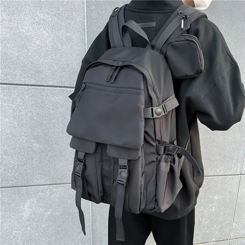 Large-capacity Backpack For Women Man  Waterproof School Bags For Teenagers Black Travel Backpack Males Bookbags