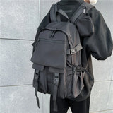 Large-capacity Backpack For Women Man  Waterproof School Bags For Teenagers Black Travel Backpack Males Bookbags