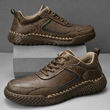 Men's Genuine Leather Casual Shoes Europe America Thick Soled Outdoor Hiking Shoes Massage Soles Men's Sports Shoes