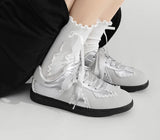 New Silver Training Shoes Lace Women's Sneakers Shoes Woman Trend Casual Sneakers Flat Shoes Women Luxury Shoes