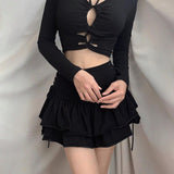 QY21034 Summer new hot girl sexy slim side waist strap skirt female fashion women's short skirt