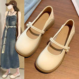 Mary Jane small leather shoes spring and summer single shoes new two-wear loafers gentle style casual shoes comfortable