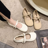 Single shoes for women new summer French shallow mouth soft-soled flat shoes gentle grandma shoes Mary Jane small leather shoes