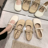 Single shoes for women new summer French shallow mouth soft-soled flat shoes gentle grandma shoes Mary Jane small leather shoes