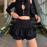 QY21034 Summer new hot girl sexy slim side waist strap skirt female fashion women's short skirt