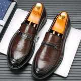 Brand Spring Autumn Men Dress Shoes Lace Up Casual Black Leather Shoes Men Loafers Luxury Wedding Party Male Shoes men