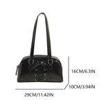 Y2k Red Handbag Purse for Women Girls Aesthetic Japanese Shoulder Bag Faux Leather Tote Bag PU Underarm Top Handle Clutch Bag