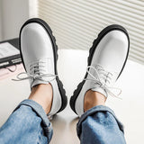 Man Japan Harajuku Korean Office Fashion White Business Wedding Leather Shoe Men Platform Streetwear Vintage Casual Cargo Shoes