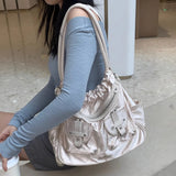 Fashion Women Tote Bags Multi Pockets Large Capacity Ladies Shoulder Bolso Mujer Trend New Design Commute Bag Female