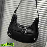 Y2K Hot Girls Clutch Purse Handbags Underarm Bag Fashion Star Women's Hobos Shoulder Bags PU Leather Ladies Small Armpit Bag