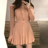 Fashion Korean Mini Dresses Female Autumn Winter Sexy Bodycon  Wrap White Short Women's Sweater Knitted One-piece Dress Hit