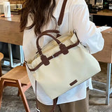 Harajuku Beige Backpack Women Vintage Zipper Chic Handle Casual Crossbody Bags Female Retro Large Capacity The Tote Bag